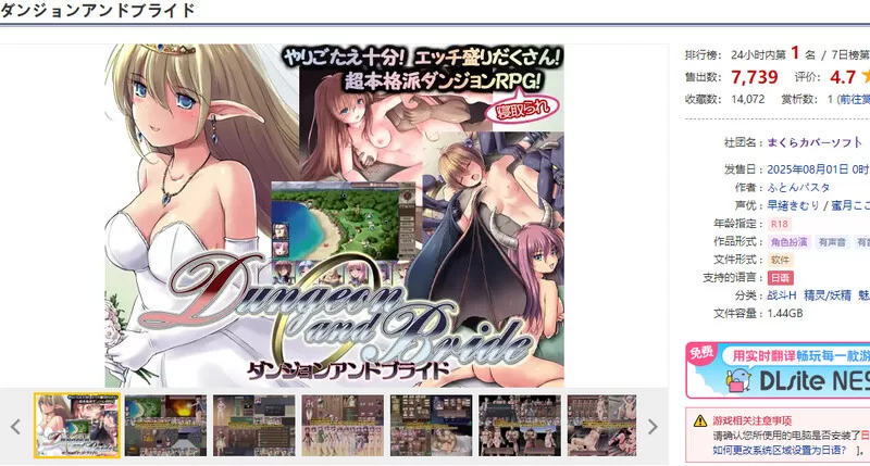 PC-SLG DL8月新作 爆款/RPG/战斗H/汉化 地下城与新娘 V1.0 AI汉化 [1+2.2G][百度盘]