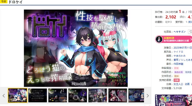 [PC-RPG] 【大型RPG/战斗H/动态/汉化】盗贼猫的色情榨精记录… [1+6.1G][百度盘]