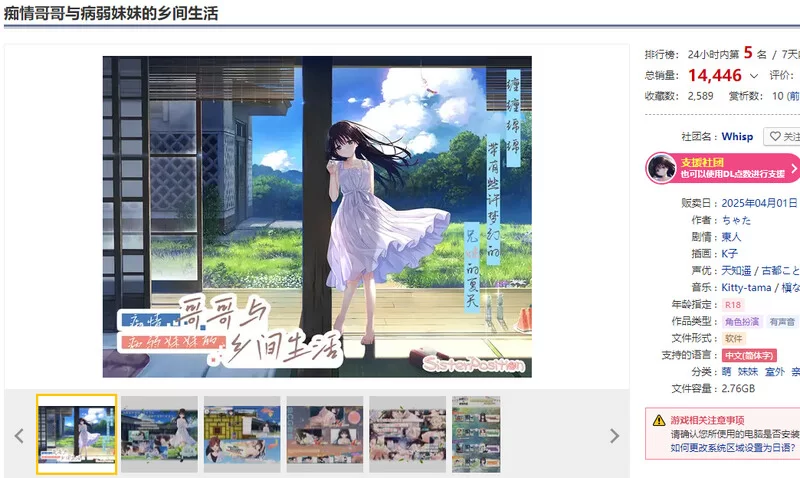 [PC-SLG] 【爆款SLG/日常生活/官中】痴情哥哥与病弱妹妹的乡… [1+3.3G][百度盘]
